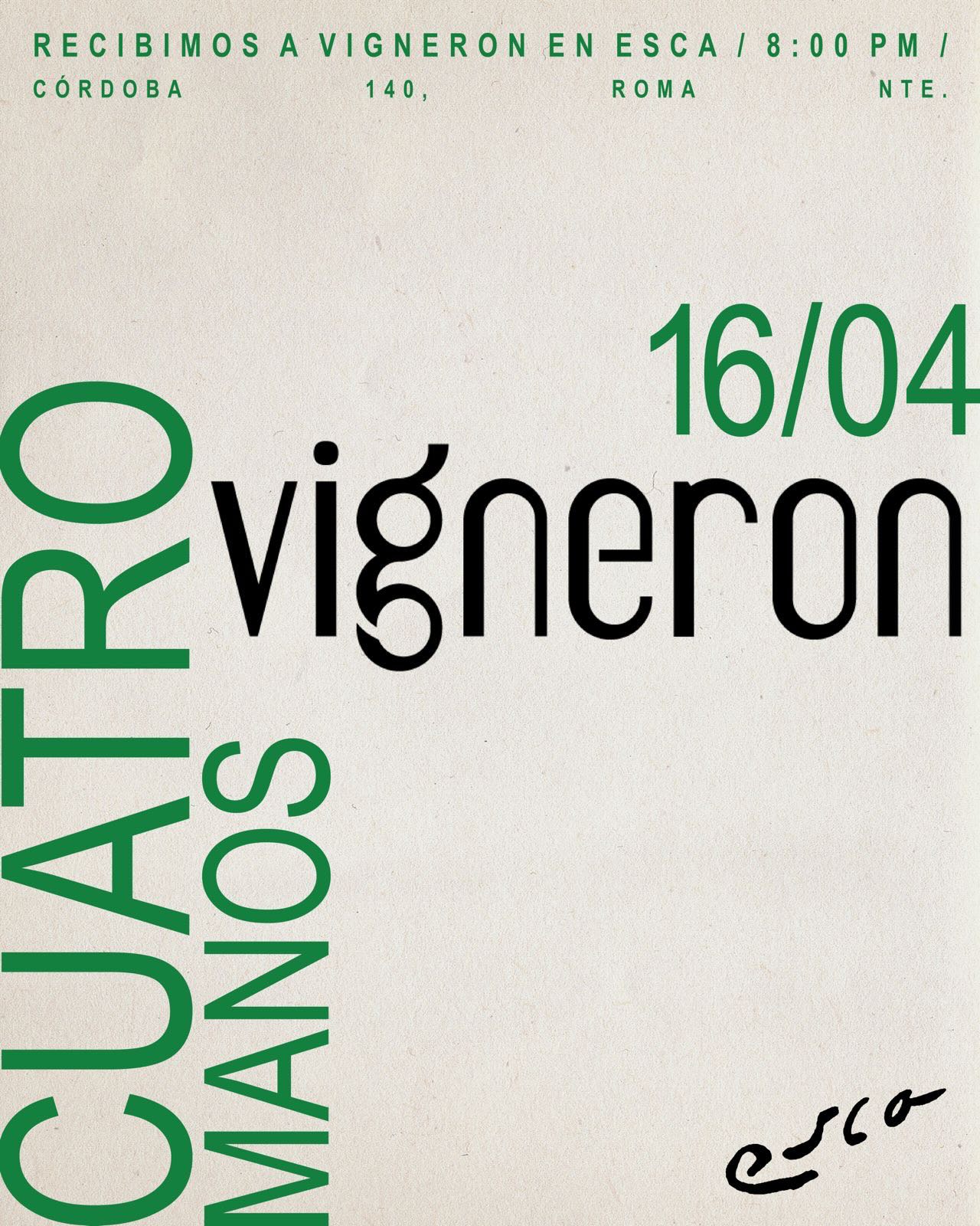 Cuatro manos Vigneron & Esca