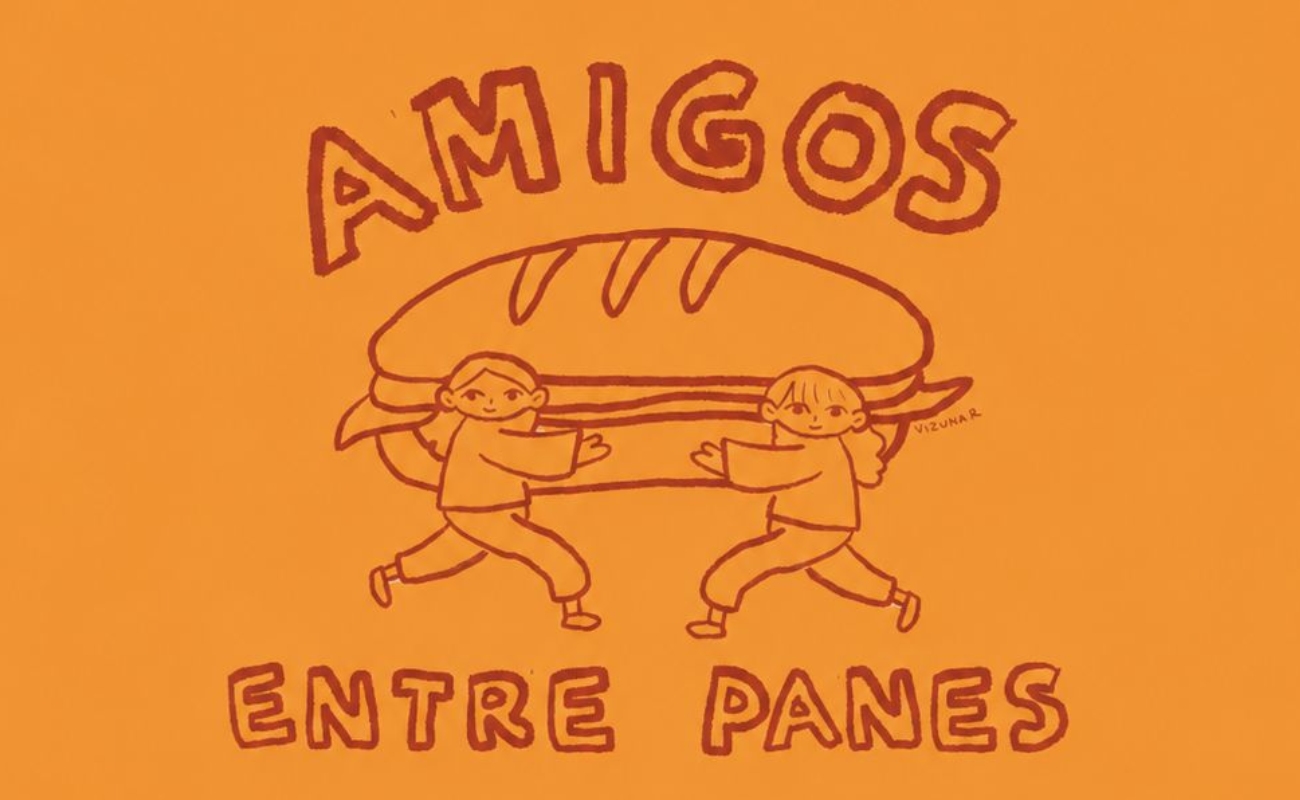 Amigos entres panes